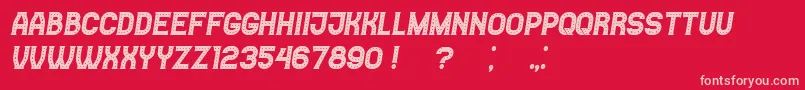 Czcionka Casino Italic – różowe czcionki na czerwonym tle