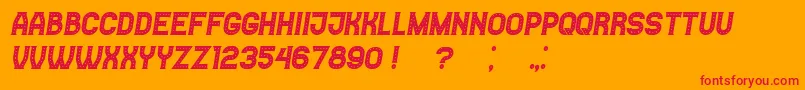 Casino Italic-Schriftart – Rote Schriften auf orangefarbenem Hintergrund