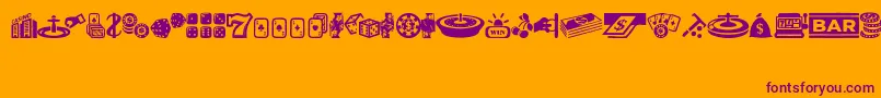 Casino Font – Purple Fonts on Orange Background