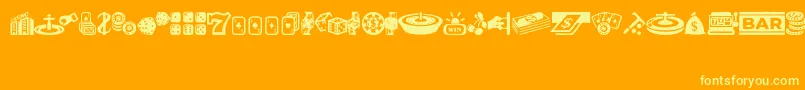 Casino Font – Yellow Fonts on Orange Background