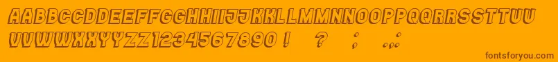 Casino3D Italic Font – Brown Fonts on Orange Background