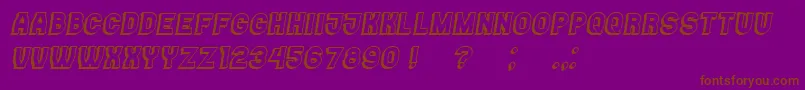 Casino3D Italic Font – Brown Fonts on Purple Background