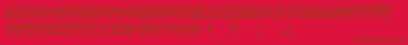 Casino3D Italic Font – Brown Fonts on Red Background