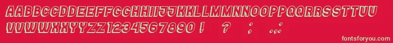 Casino3D Italic Font – Green Fonts on Red Background