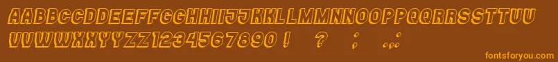 Casino3D Italic Font – Orange Fonts on Brown Background