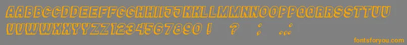 Casino3D Italic Font – Orange Fonts on Gray Background