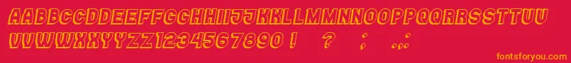 Casino3D Italic Font – Orange Fonts on Red Background