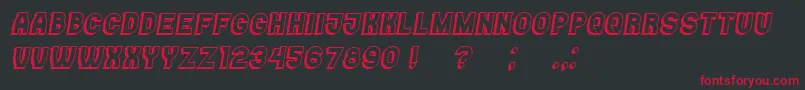 フォントCasino3D Italic – 黒い背景に赤い文字