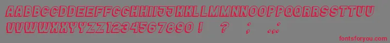 Casino3D Italic-Schriftart – Rote Schriften auf grauem Hintergrund