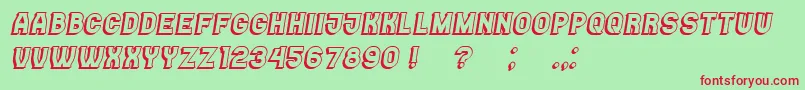 Fonte Casino3D Italic – fontes vermelhas em um fundo verde