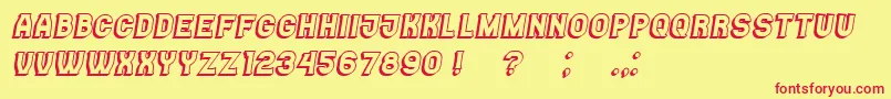 Casino3D Italic Font – Red Fonts on Yellow Background