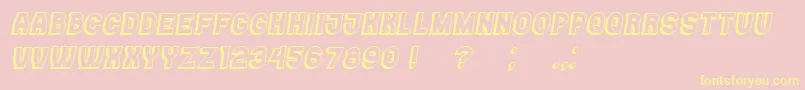 Casino3D Italic Font – Yellow Fonts on Pink Background