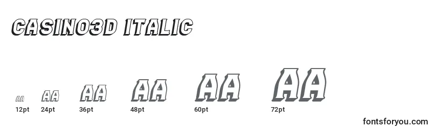 Größen der Schriftart Casino3D Italic