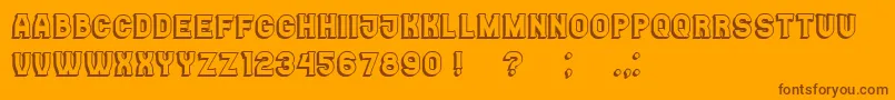 Casino3D-Schriftart – Braune Schriften auf orangefarbenem Hintergrund