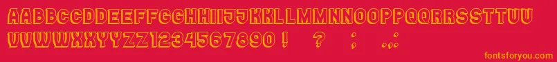 Casino3D-fontti – oranssit fontit punaisella taustalla