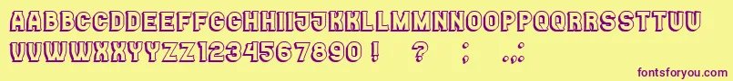 Casino3D Font – Purple Fonts on Yellow Background