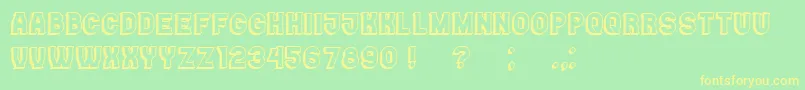 Casino3D Font – Yellow Fonts on Green Background