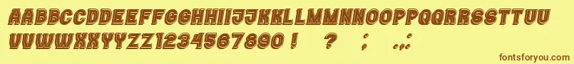 Casino3DFilled Italic Font – Brown Fonts on Yellow Background