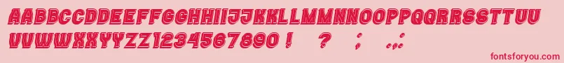 Casino3DFilled Italic Font – Red Fonts on Pink Background