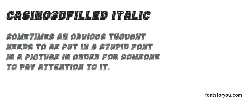 フォントCasino3DFilled Italic