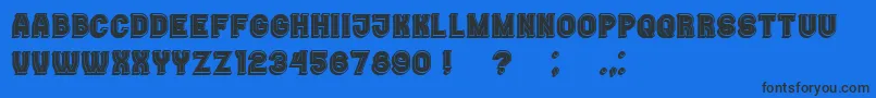 Casino3DFilled Font – Black Fonts on Blue Background