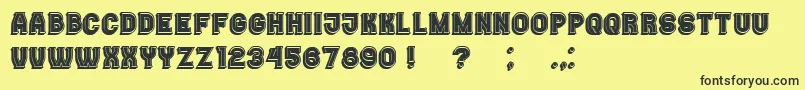 Casino3DFilled Font – Black Fonts on Yellow Background