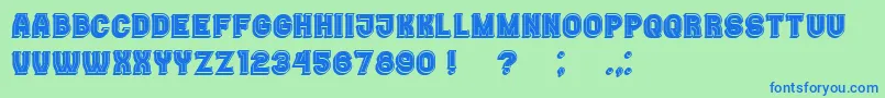 Casino3DFilled Font – Blue Fonts on Green Background
