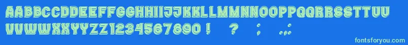 Casino3DFilled Font – Green Fonts on Blue Background
