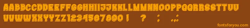 Casino3DFilled Font – Orange Fonts on Brown Background