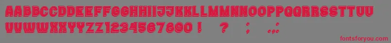 Czcionka Casino3DFilled – czerwone czcionki na szarym tle