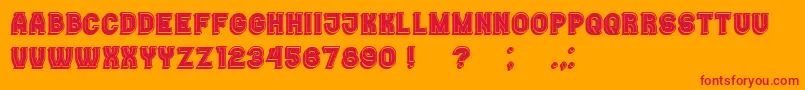 Casino3DFilled Font – Red Fonts on Orange Background