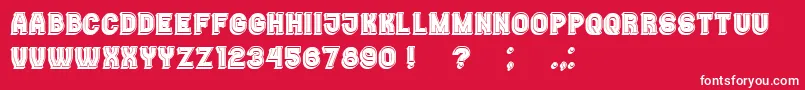 Casino3DFilled Font – White Fonts on Red Background