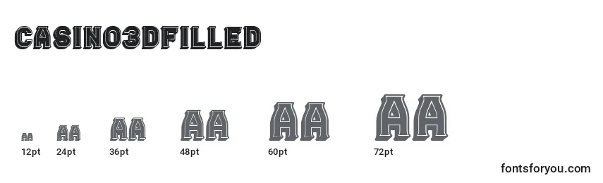 Casino3DFilled Font Sizes