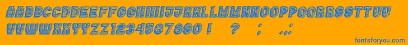 Casino3DFilledMarquee Italic Font – Blue Fonts on Orange Background