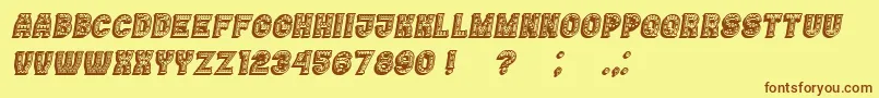 Casino3DFilledMarquee Italic Font – Brown Fonts on Yellow Background