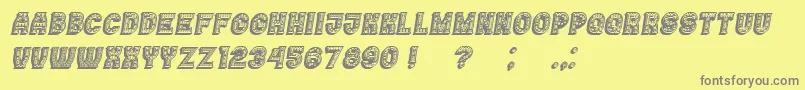 Casino3DFilledMarquee Italic Font – Gray Fonts on Yellow Background