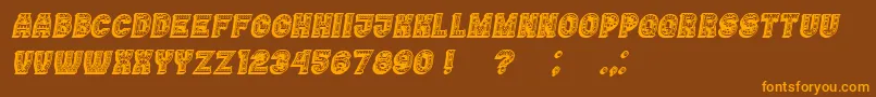 Casino3DFilledMarquee Italic Font – Orange Fonts on Brown Background