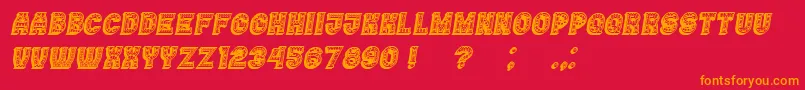 Fonte Casino3DFilledMarquee Italic – fontes laranjas em um fundo vermelho