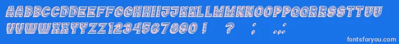Casino3DFilledMarquee Italic Font – Pink Fonts on Blue Background