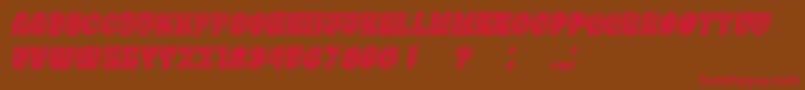Casino3DFilledMarquee Italic-fontti – punaiset fontit ruskealla taustalla