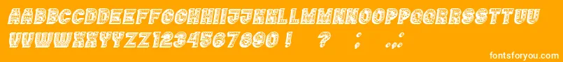 Casino3DFilledMarquee Italic Font – White Fonts on Orange Background