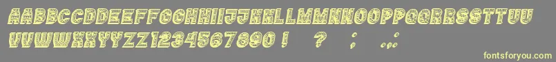 Casino3DFilledMarquee Italic Font – Yellow Fonts on Gray Background