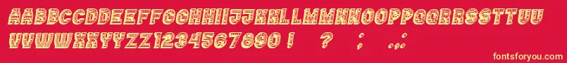 Casino3DFilledMarquee Italic Font – Yellow Fonts on Red Background