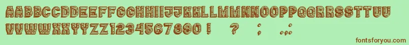 Casino3DFilledMarquee Font – Brown Fonts on Green Background