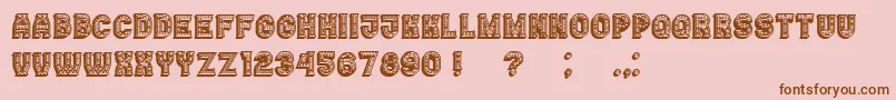 Casino3DFilledMarquee-Schriftart – Braune Schriften auf rosa Hintergrund