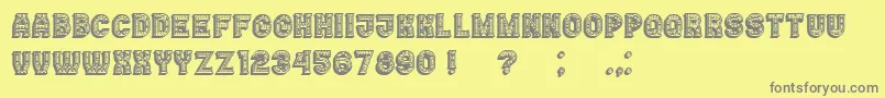 Casino3DFilledMarquee Font – Gray Fonts on Yellow Background