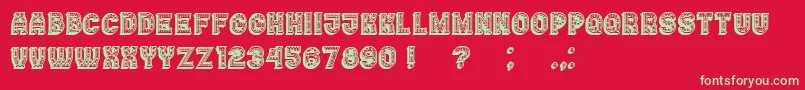 Casino3DFilledMarquee Font – Green Fonts on Red Background