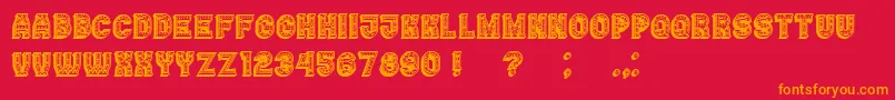 Casino3DFilledMarquee Font – Orange Fonts on Red Background