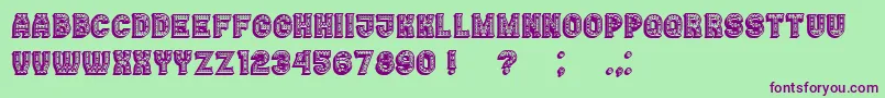 Casino3DFilledMarquee Font – Purple Fonts on Green Background