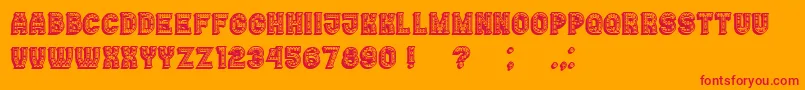 Casino3DFilledMarquee Font – Red Fonts on Orange Background